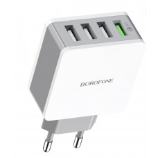 Мережевий зарядний пристрій BOROFONE BA43A Bountiful, wall charger with four USB ports 18W Білий