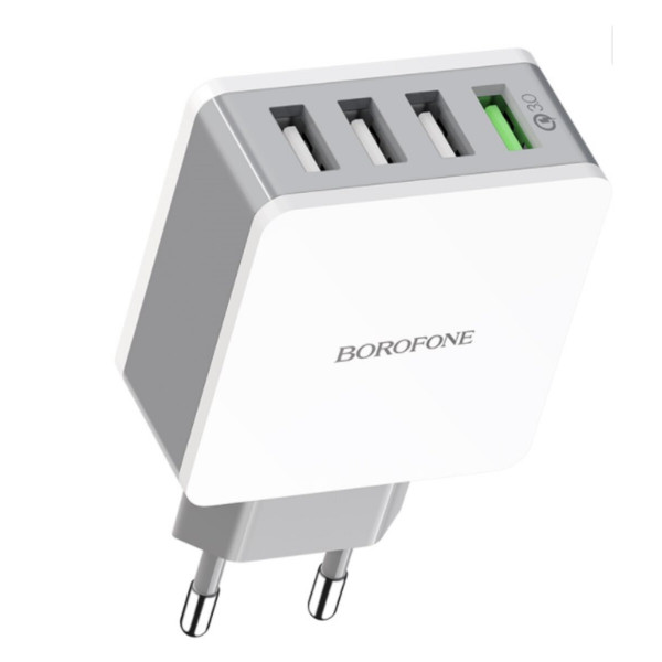 Мережевий зарядний пристрій BOROFONE BA43A Bountiful, wall charger with four USB ports 18W White
