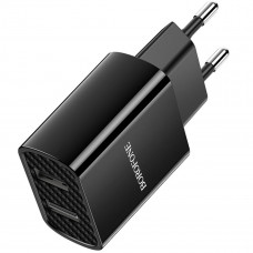 Мережевий зарядний пристрій BOROFONE BA53A Powerway dual port charger 10.5W Чорний