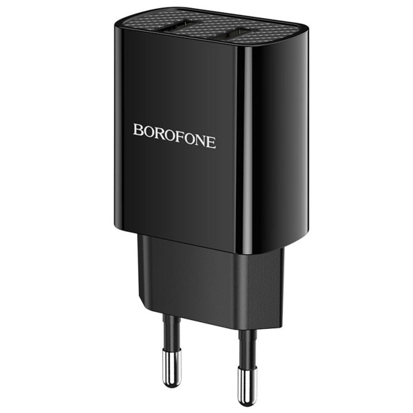 Мережевий зарядний пристрій BOROFONE BA53A Powerway dual port charger 10.5W Чорний