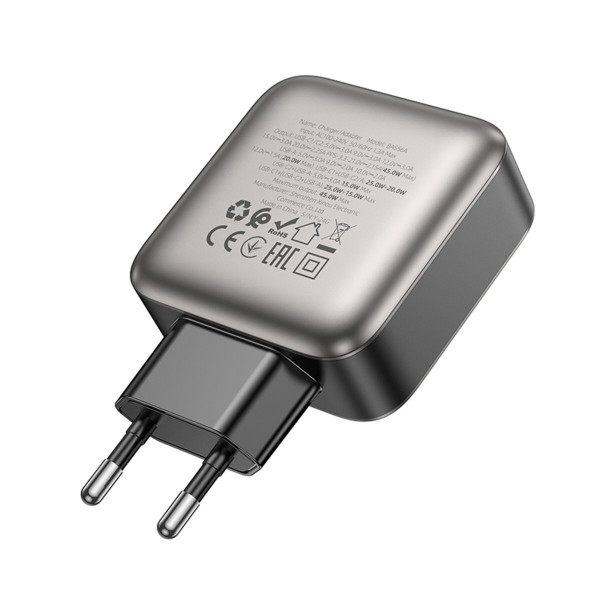 Мережевий зарядний пристрій BOROFONE BAS56A Absolute PD45W(2C1A) charger(EU) Чорний