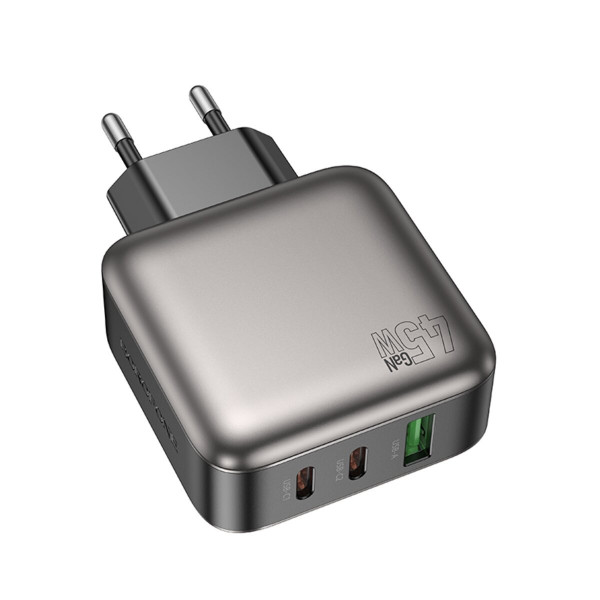 Мережевий зарядний пристрій BOROFONE BAS56A Absolute PD45W(2C1A) charger(EU) Чорний