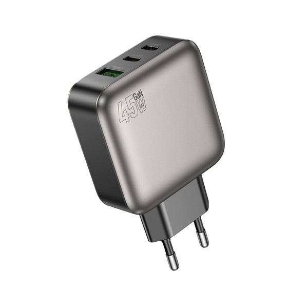 Мережевий зарядний пристрій BOROFONE BAS56A Absolute PD45W(2C1A) charger(EU) Чорний