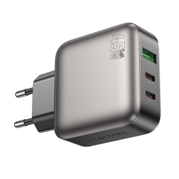 Мережевий зарядний пристрій BOROFONE BAS56A Absolute PD45W(2C1A) charger(EU) Чорний