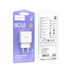 Мережевий зарядний пристрій HOCO C140A Smart single port QC3.0 charger (EU) White (6942007627795)