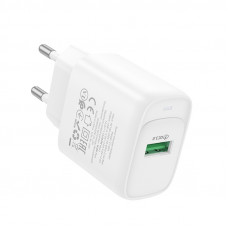 Мережевий зарядний пристрій HOCO C140A Smart single port QC3.0 charger (EU) White (6942007627795)