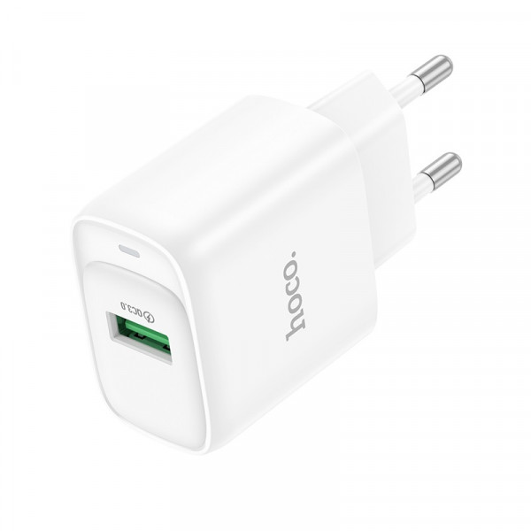 Мережевий зарядний пристрій HOCO C140A Smart single port QC3.0 charger (EU) White (6942007627795)