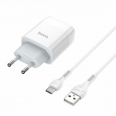 Мережевий зарядний пристрій HOCO C73A Glorious dual port charger set(Type-C) 12W Білий