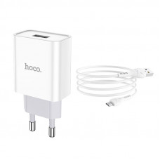Мережевий зарядний пристрій HOCO C81A Asombroso single port charger set(Micro) 10.5W Білий