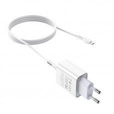 Мережевий зарядний пристрій HOCO C81A Asombroso single port charger set(Micro) 10.5W Білий