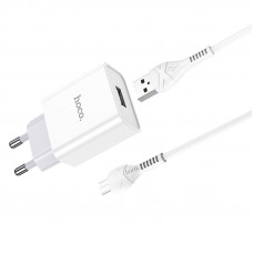 Мережевий зарядний пристрій HOCO C81A Asombroso single port charger set(Micro) 10.5W Білий