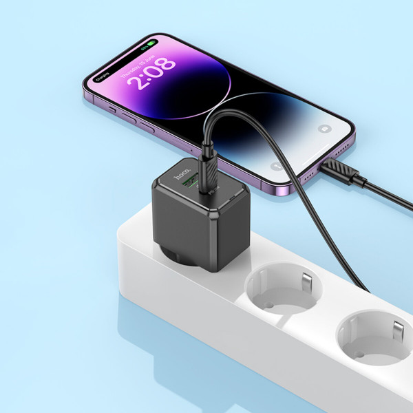Мережевий зарядний пристрій HOCO CS14A Ocean PD20W+QC3.0 charger Чорний