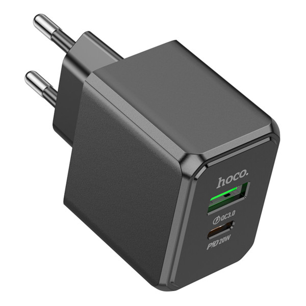 Мережевий зарядний пристрій HOCO CS14A Ocean PD20W+QC3.0 charger Чорний