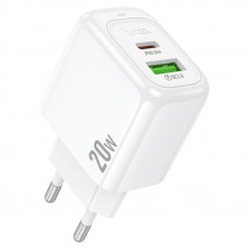 Мережевий зарядний пристрій HOCO CS54A Surplus PD20W+QC3.0 charger White (6942007631518)