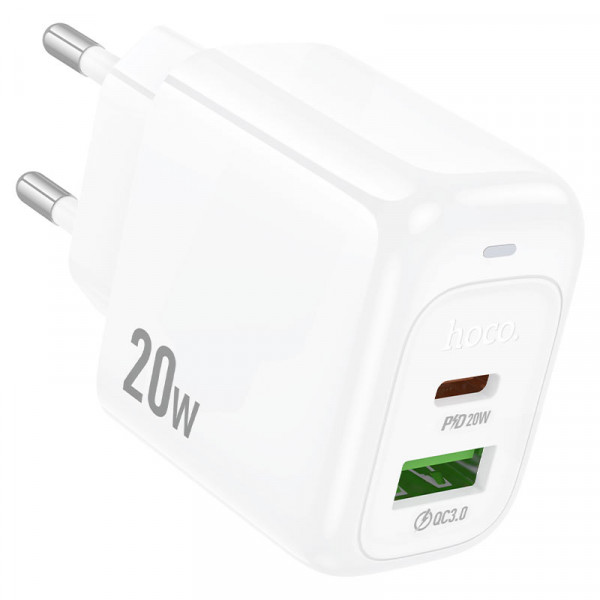 Мережевий зарядний пристрій HOCO CS54A Surplus PD20W+QC3.0 charger White (6942007631518)