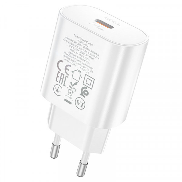 Мережевий зарядний пристрій HOCO N22 Jetta PD25W charger White