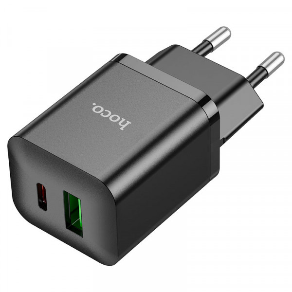 Мережевий зарядний пристрій HOCO N28 Founder PD20W+QC3.0 charger Чорний