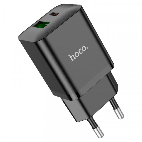 Мережевий зарядний пристрій HOCO N28 Founder PD20W+QC3.0 charger Чорний