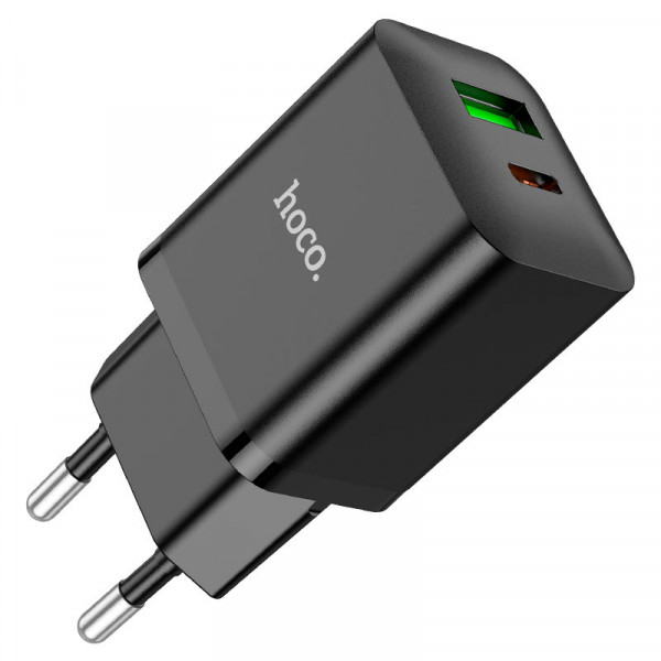Мережевий зарядний пристрій HOCO N28 Founder PD20W+QC3.0 charger Чорний