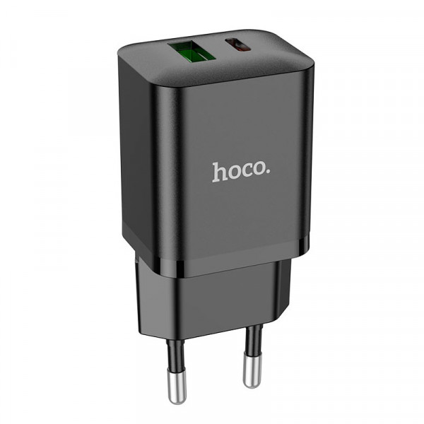 Мережевий зарядний пристрій HOCO N28 Founder PD20W+QC3.0 charger Чорний