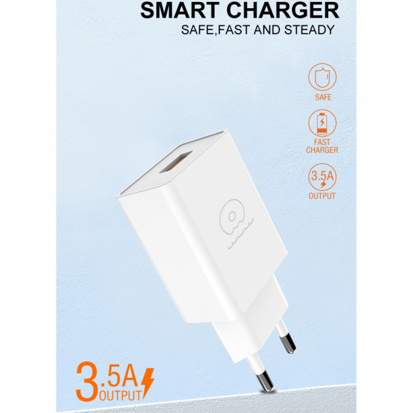 Мережевий зарядний пристрій WUW-C186 Single USB charger (6972573336371)
