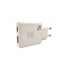 Мережевий зарядний пристрій WUW-C217 PD 25W USB A + Type-C white
