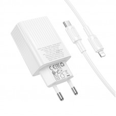 Мережевий зарядний пристрійз кабелем BOROFONE BAS75A Source single port PD30W charger set (C to iP) (EU) White (6941991122842)