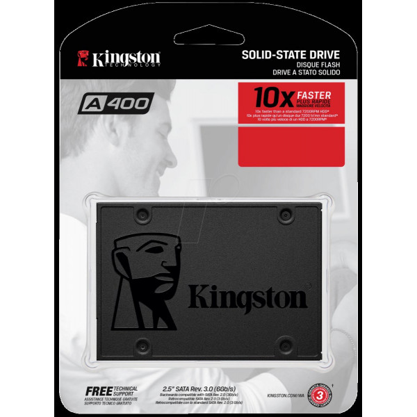 Накопичувач SSD Kingston SSDNow A400 120GB 2.5" SATAIII 3D NAND