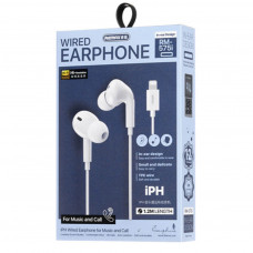 Навушники дротові REMAX Wired Earphones for Music and Call RM-575/a/i (Lightning) White (6954851234715)