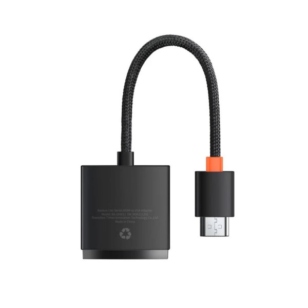 Перехідник Baseus Lite Series Adapter HDMI to VGA Black