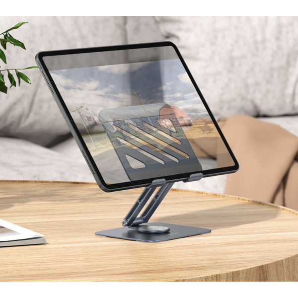 Підставка для ноутбука BOROFONE BH115 Vito metal rotating tablet holder Metal Gray