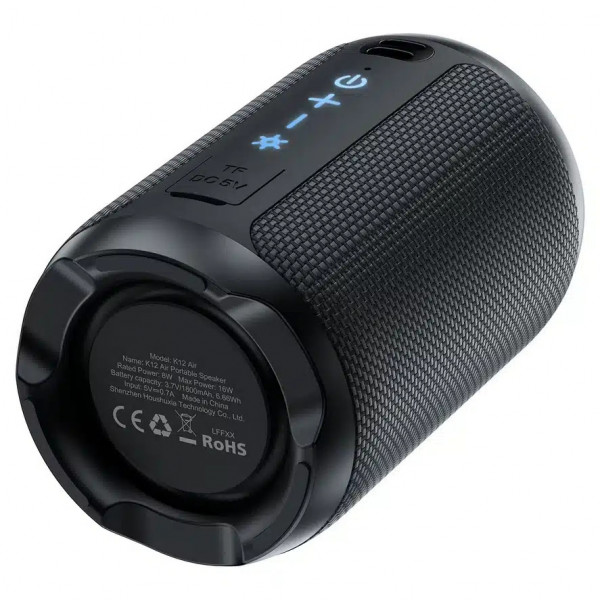 Портативна колонка ACEFAST K12 Air portable speaker, 8W, IPX4, Black (6974316287131)