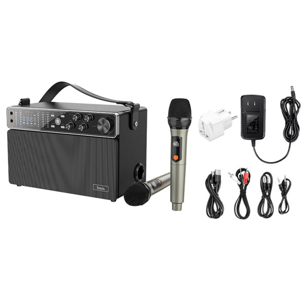 Портативна колонка HOCO BS50 Chanter wireless double mic karaoke BT speaker Black