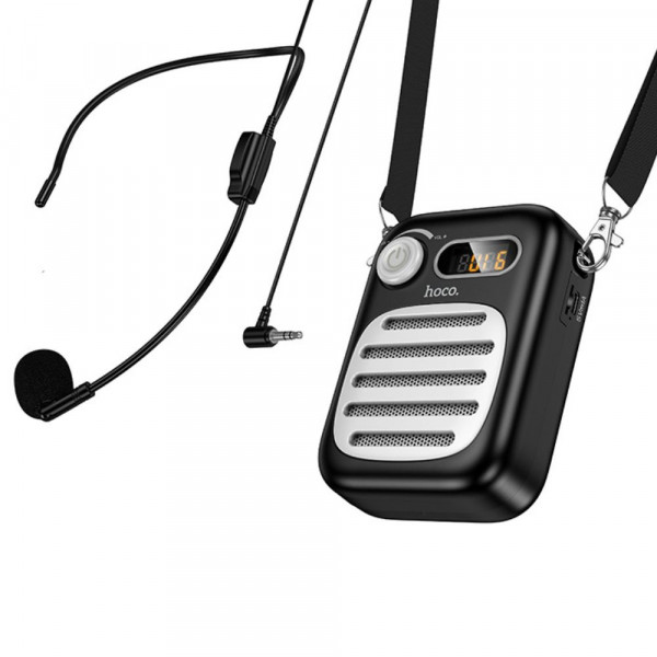 Портативна колонка з гарнітурою HOCO L23 Lemony speaker with wired microphone 5W Black (6942007672160)