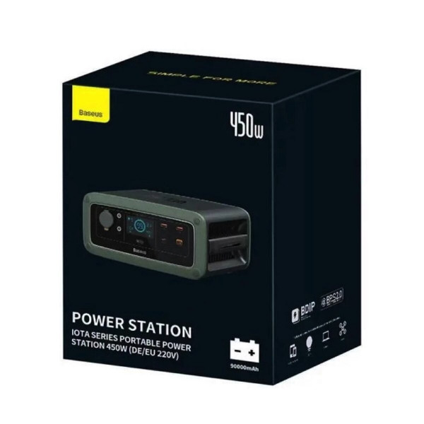 Портативна зарядна станція Baseus ioTa Series Portable Power Station 450W (DE/EU 220V) Cold Green