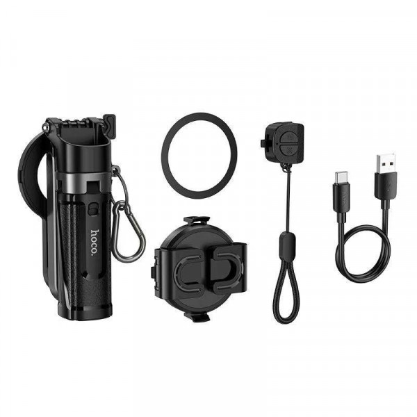 Селфі-монопод HOCO K27 Pro Magic mini live broadcast stand(pull clip+magnetic focusing version) Black (6942007668743)