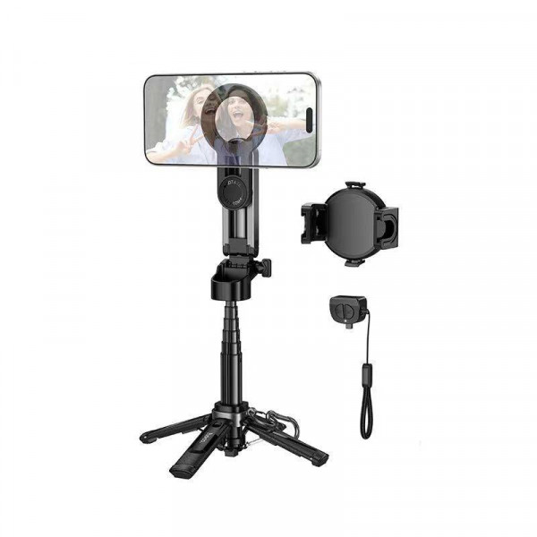 Селфі-монопод HOCO K27 Pro Magic mini live broadcast stand(pull clip+magnetic focusing version) Black (6942007668743)