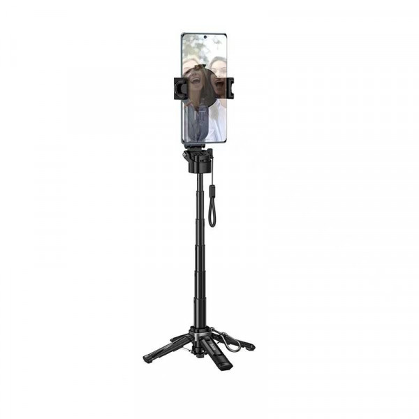 Селфі-монопод HOCO K27 Pro Magic mini live broadcast stand(pull clip+magnetic focusing version) Black (6942007668743)