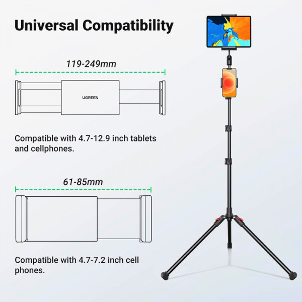 Тримач для телефона UGREEN LP585 Tablet and Phone Tripod Stand (UGR-15647) (UGR-15647)