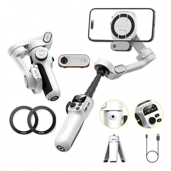 Триосьовий стабілізатор AOCHUAN Professional Gimbal Stabilizer for Smartphone SMART P2 White (AOCHUAN-SMARTP2-W)