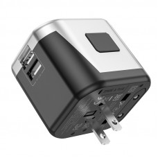 УЗП HOCO AC5 Level dual port universal conversion charger Black (6931474778284)