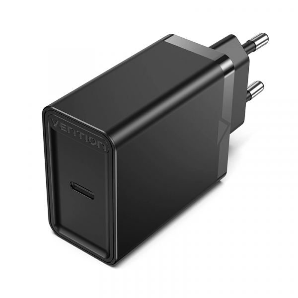 Зарядний пристрій Vention 1-port USB-C Wall Charger(20W) EU-Plug Чорний (FADB0-EU)