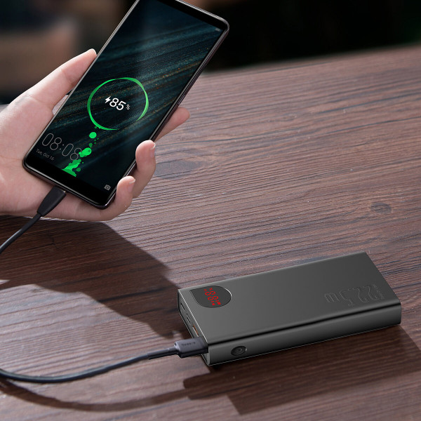 Зовнішній акумулятор Baseus Adaman Metal Digital Display Quick Charge Power Bank 20000mAh22.5W Black