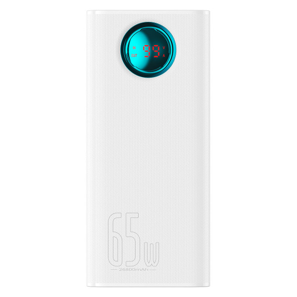Зовнішній акумулятор Baseus Amblight Digital Display Fast Charge Power Bank 26800mAh 65W Stellar White
