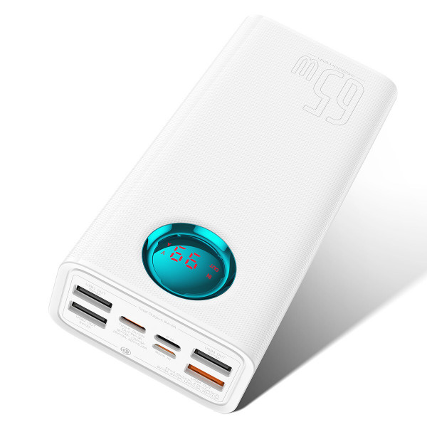 Зовнішній акумулятор Baseus Amblight Digital Display Fast Charge Power Bank 26800mAh 65W Stellar White
