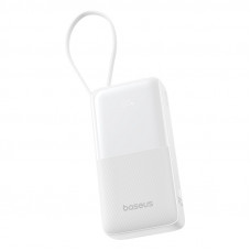 Зовнішній акумулятор Baseus Bipow 2 Digital Display Power Bank With Built-in USB-C Cable 20000mah 20W Moon White (P10077101213-01)