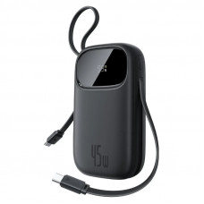 Зовнішній акумулятор Baseus EnerFill FC31 Qpow 3 Digital Display Power Bank with USB-C+iP Cables 20000mAh 45W Cosmic Black (E0028D00)