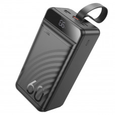 Зовнішній акумулятор HOCO J123C Element 22.5W+PD20W fully compatible power bank with digital display(60000mAh) Чорний