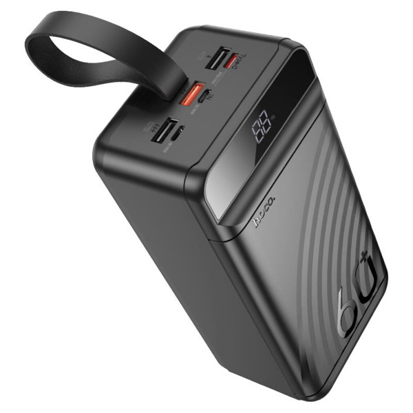 Зовнішній акумулятор HOCO J123C Element 22.5W+PD20W fully compatible power bank with digital display(60000mAh) Чорний