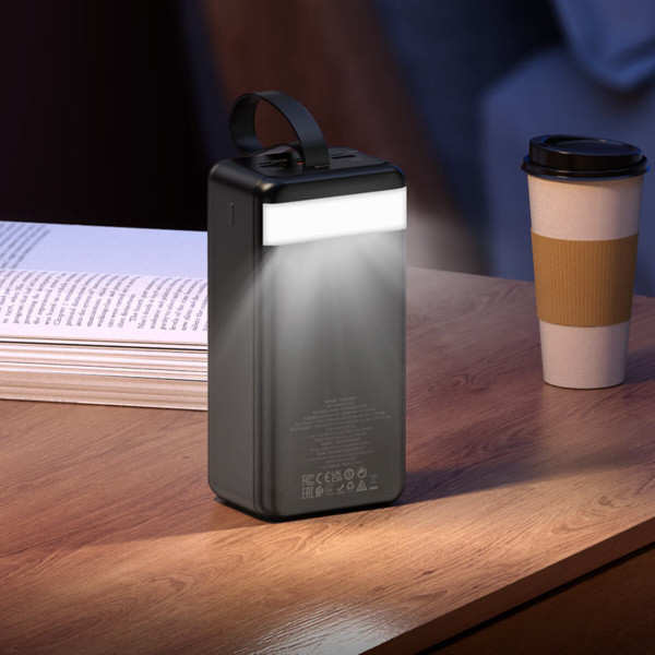 Зовнішній акумулятор HOCO J123C Element 22.5W+PD20W fully compatible power bank with digital display(60000mAh) Чорний